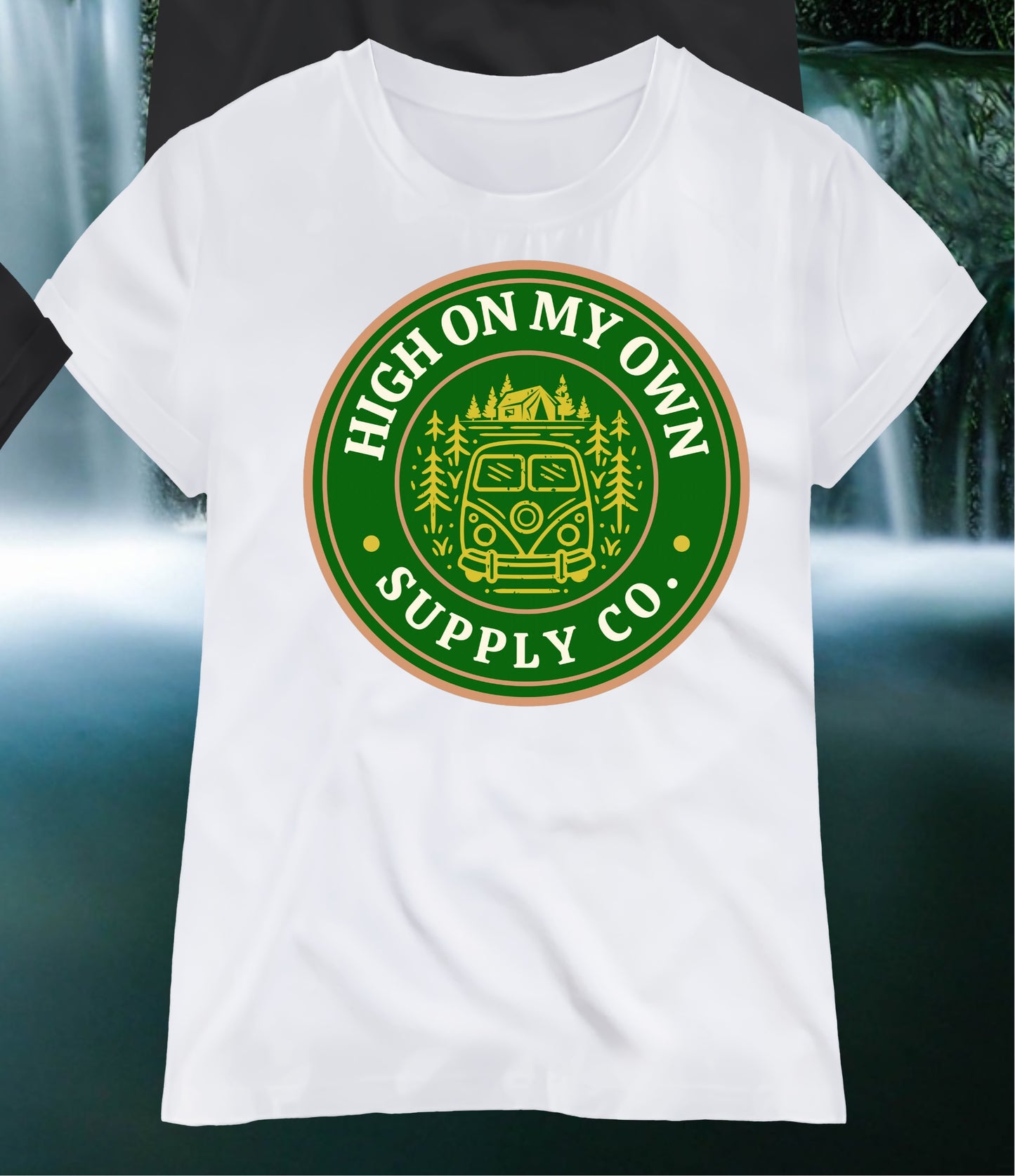 High On My Own Supply Co.—Circle Stamp (White tee)