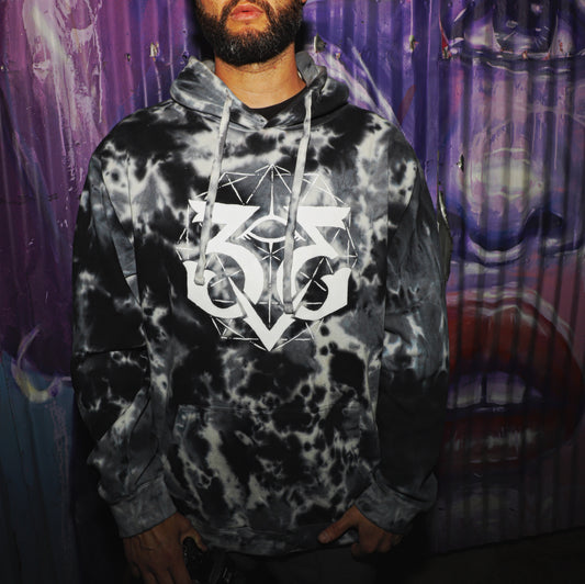 TIE DYE WHITE MONOGRAM HOODIE